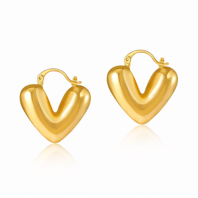 Thick Heart Loop Earring