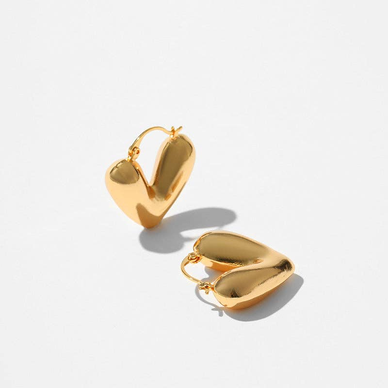 Thick Heart Loop Earring