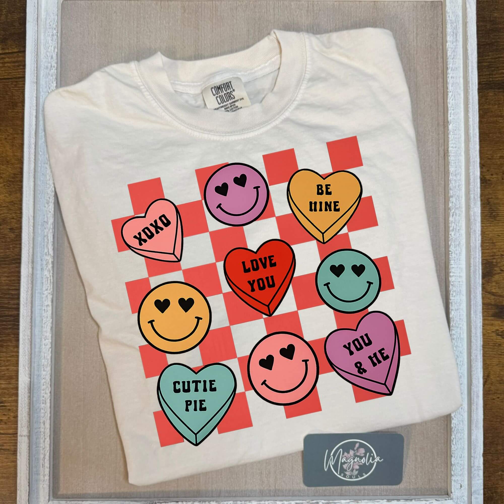 XOXO Checkered Smiley Valentine Tee