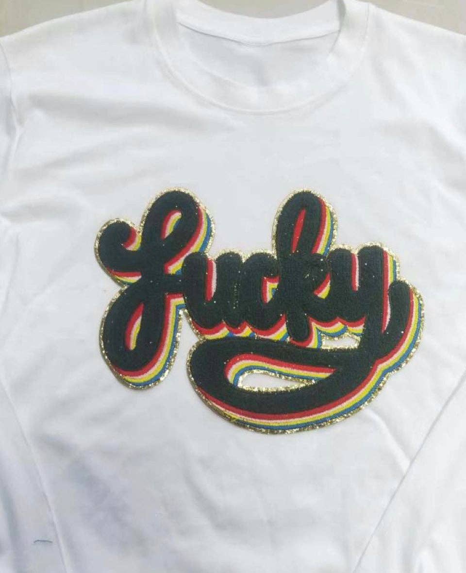 Lucky Rainbow Chenille and Glitter Patch, St Patrick’s Day Patch