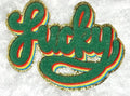 Lucky Rainbow Chenille and Glitter Patch, St Patrick’s Day Patch