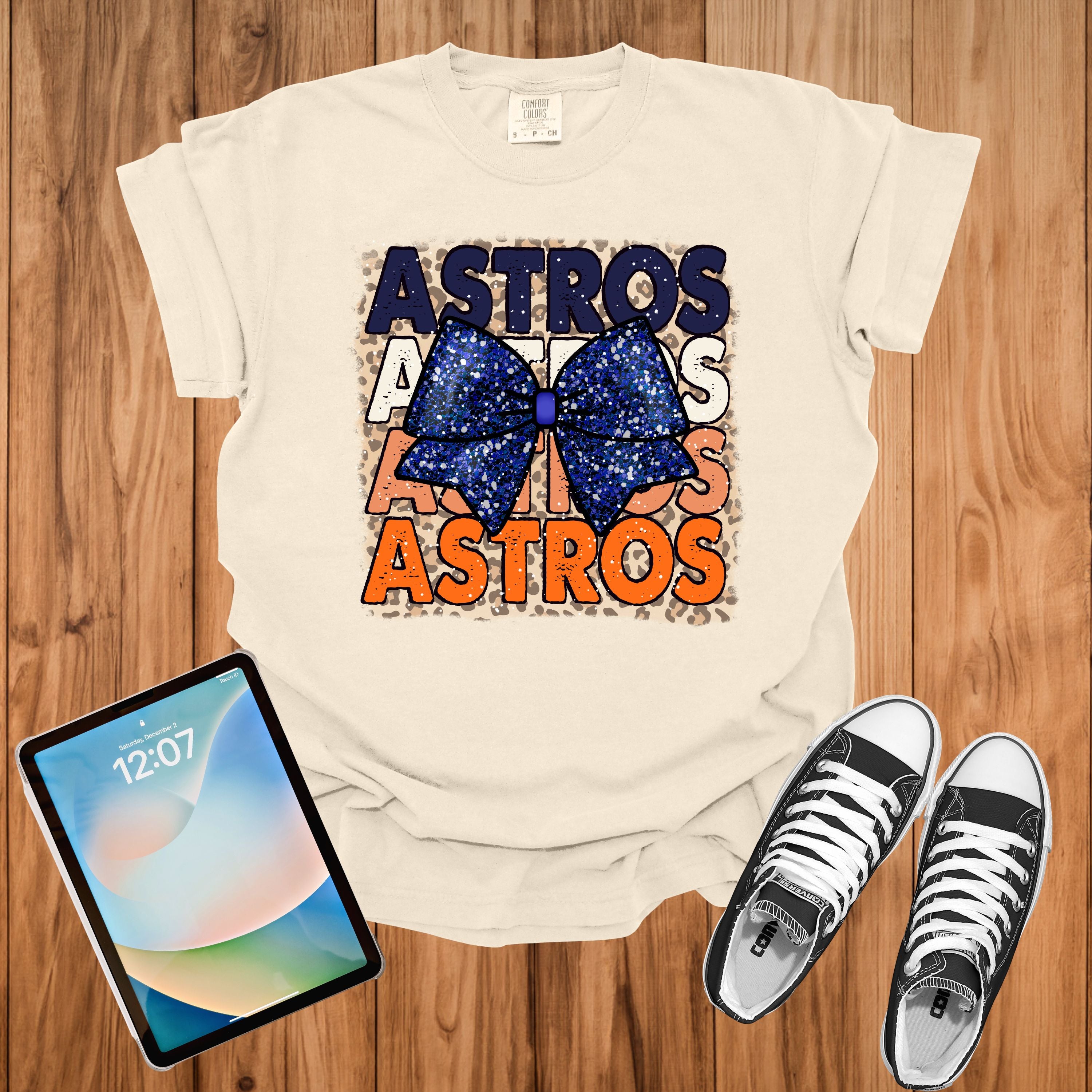 Astros Glitter Bow Graphic