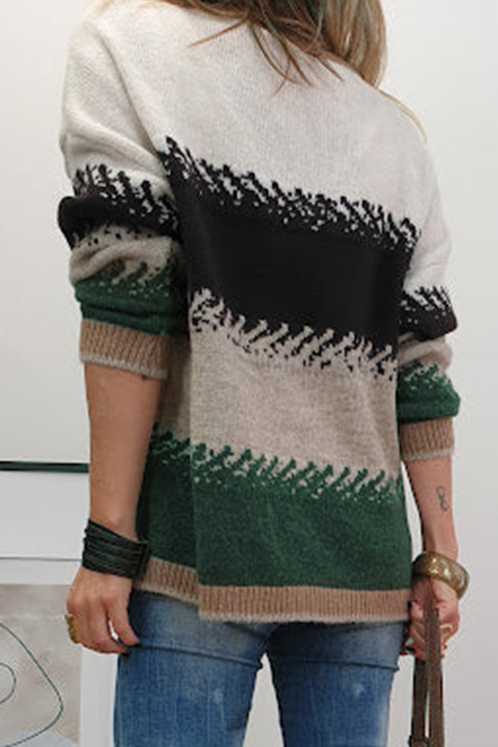 Black Colorblock Sweater September.