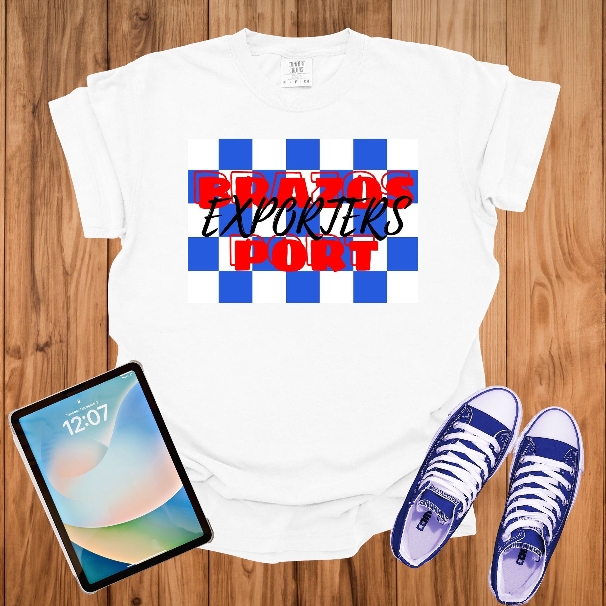 Brazosport Checkered Tshirt or Sweatshirt