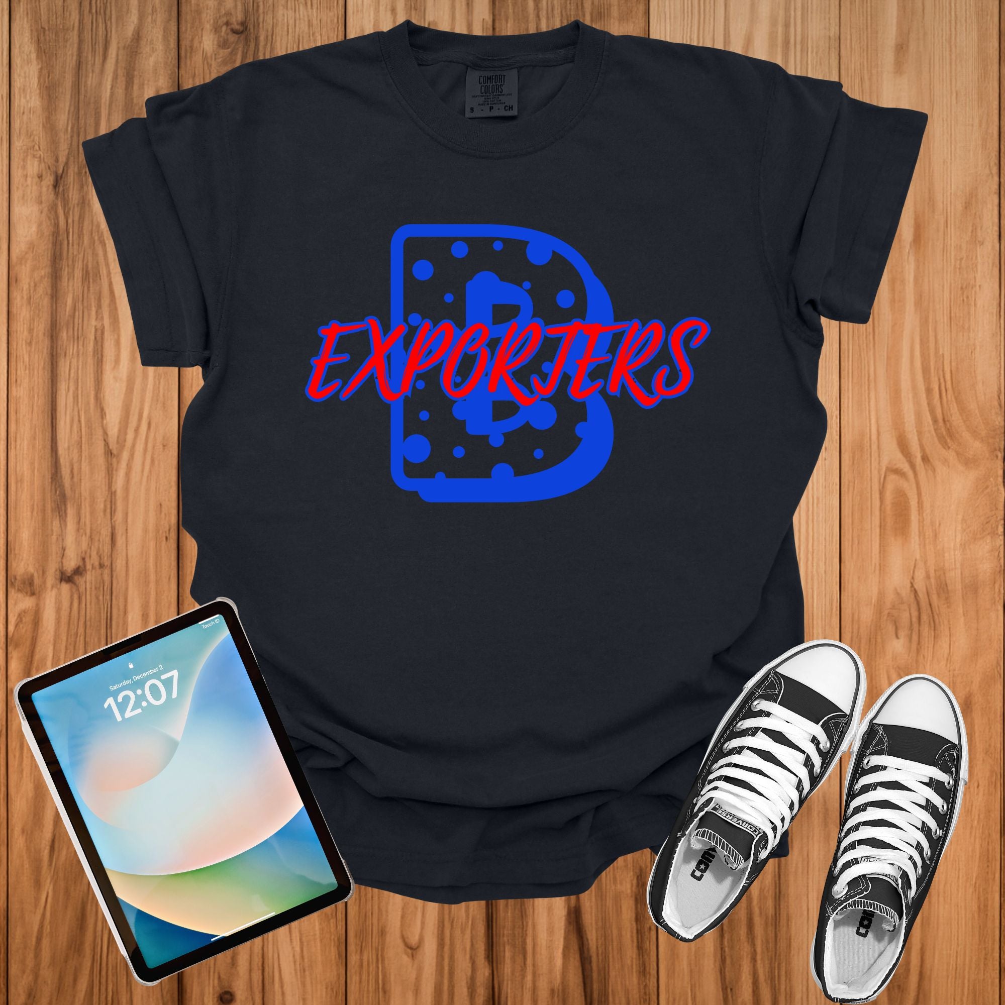 Bport Blue Polka Dot Varsity B Tshirt or Sweatshirt