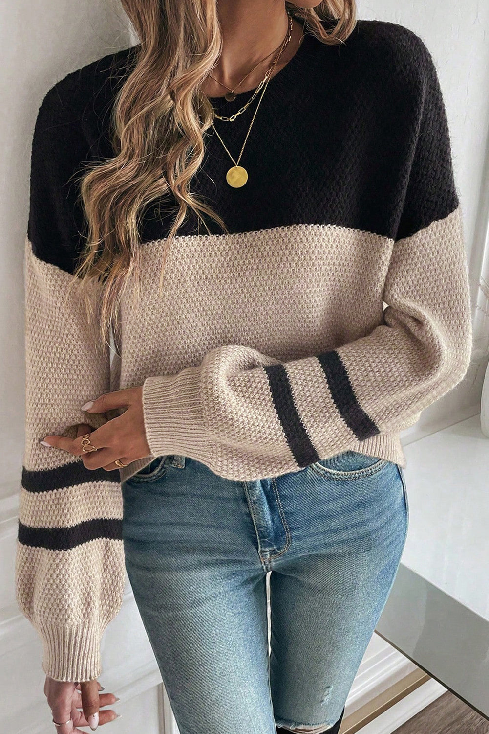 Colorblock knit Striped Sweater RTS