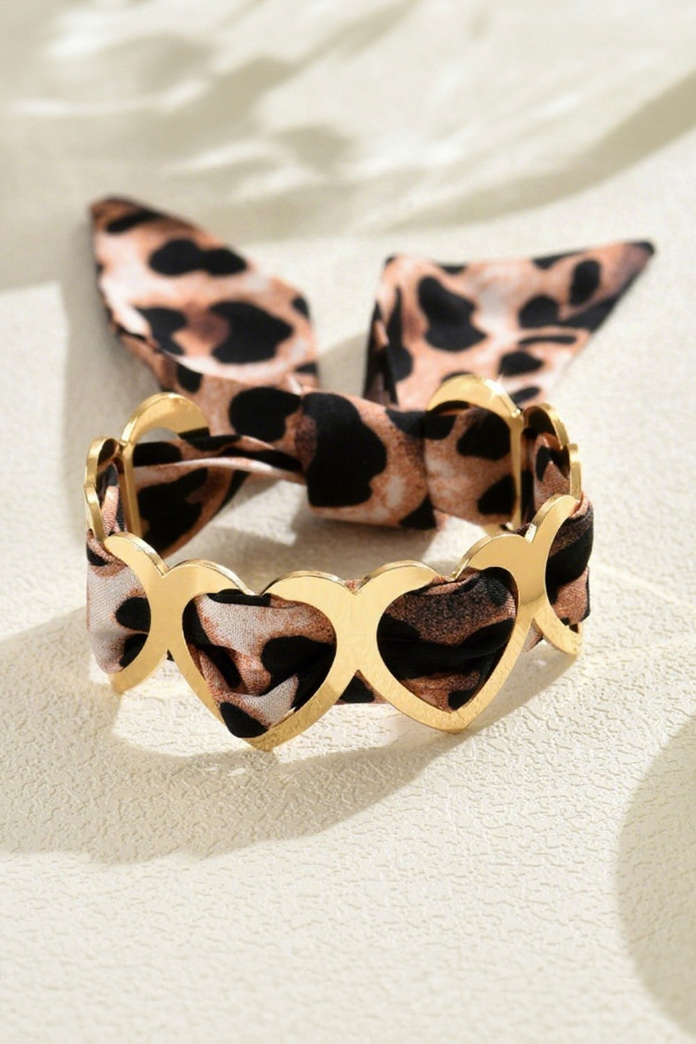 Gold Leopard Ribbon Bracelet RTS