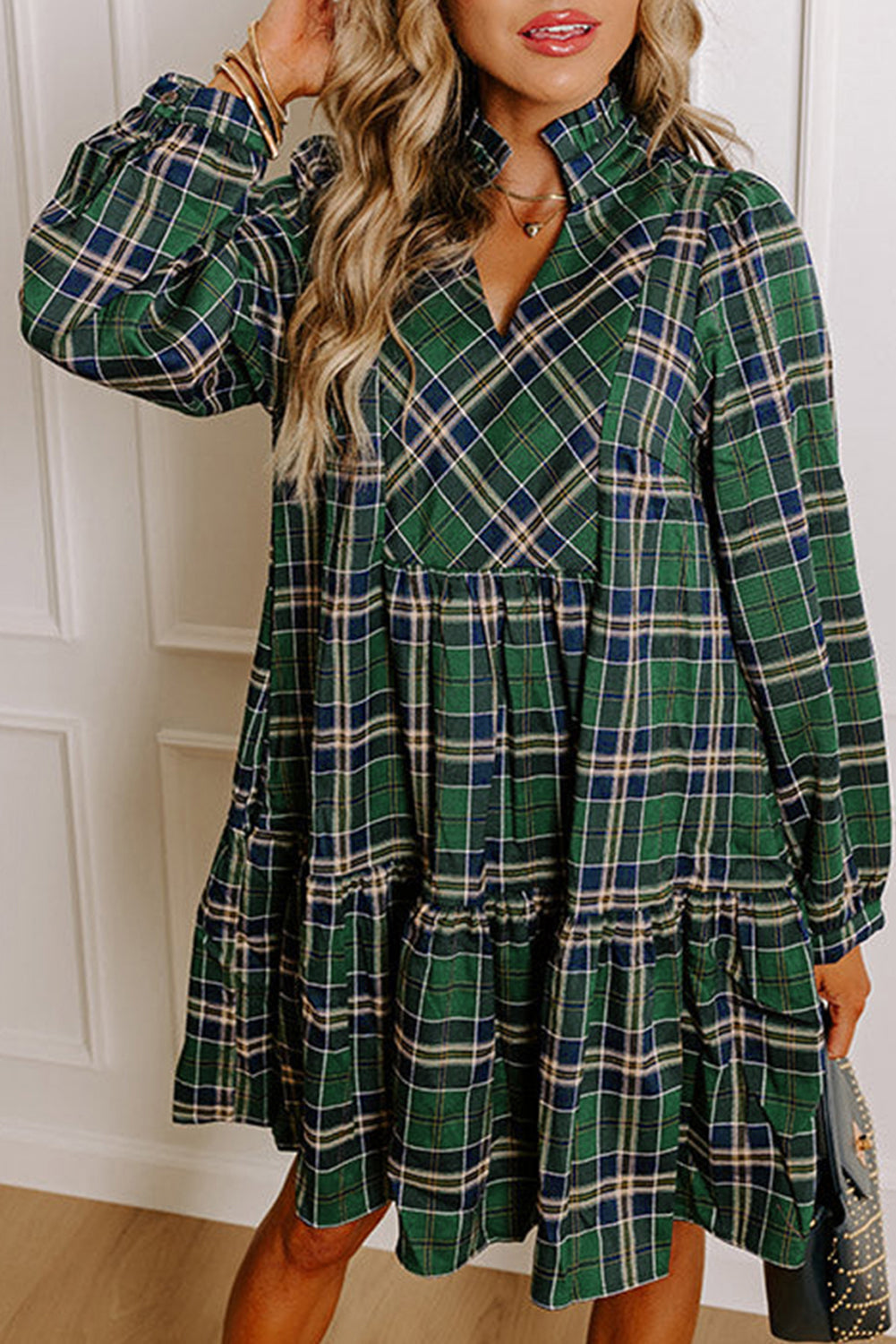Green Plaid Frilly Dress September.