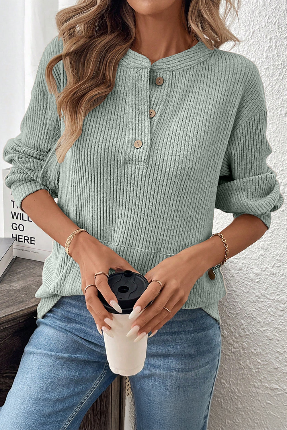 Henley Knit Top RTS