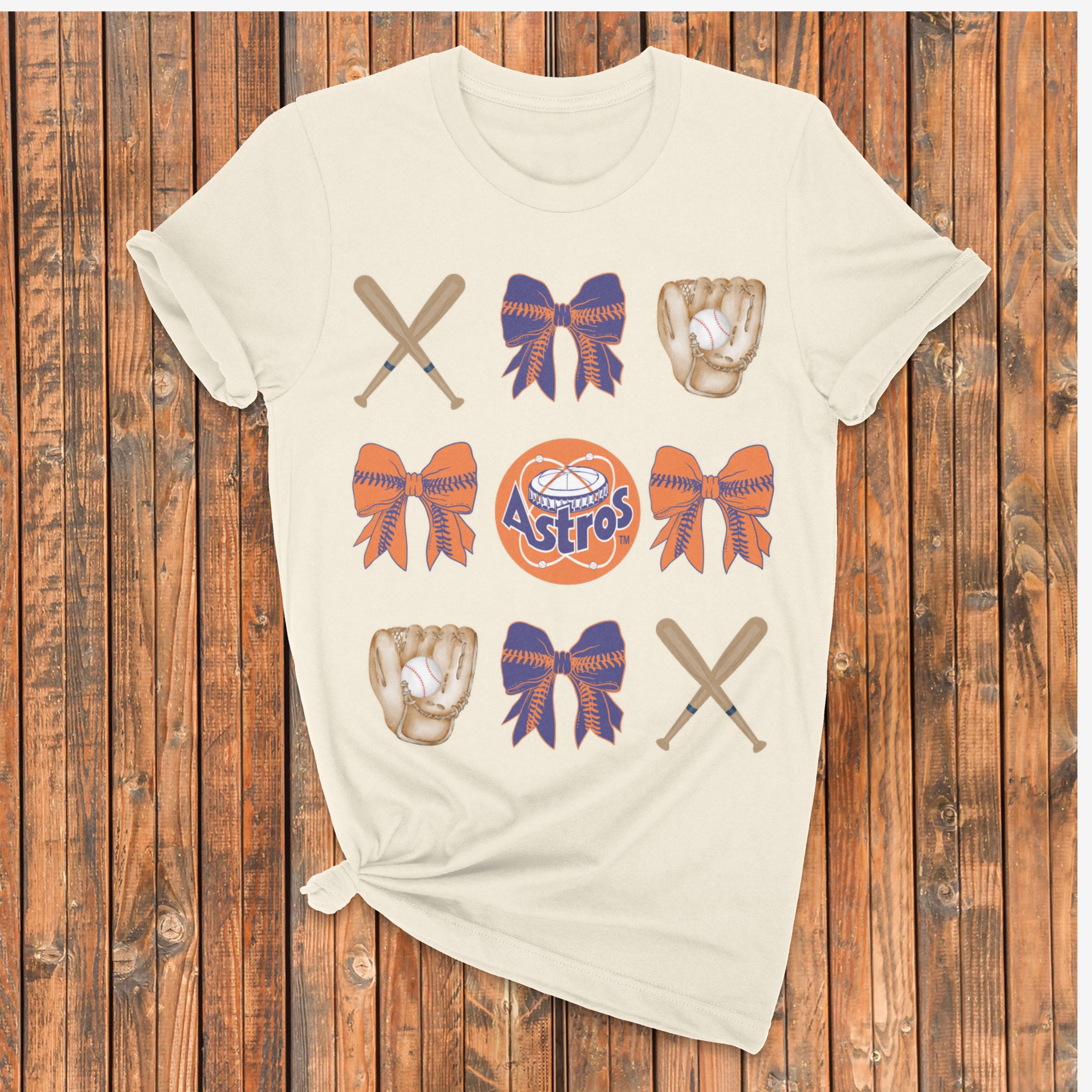 Astros Bows with stitches