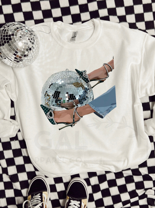 Disco ball designer heel design tee or sweatshirt