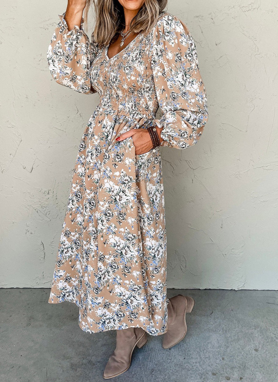 Brown Floral Maxi Dress September.