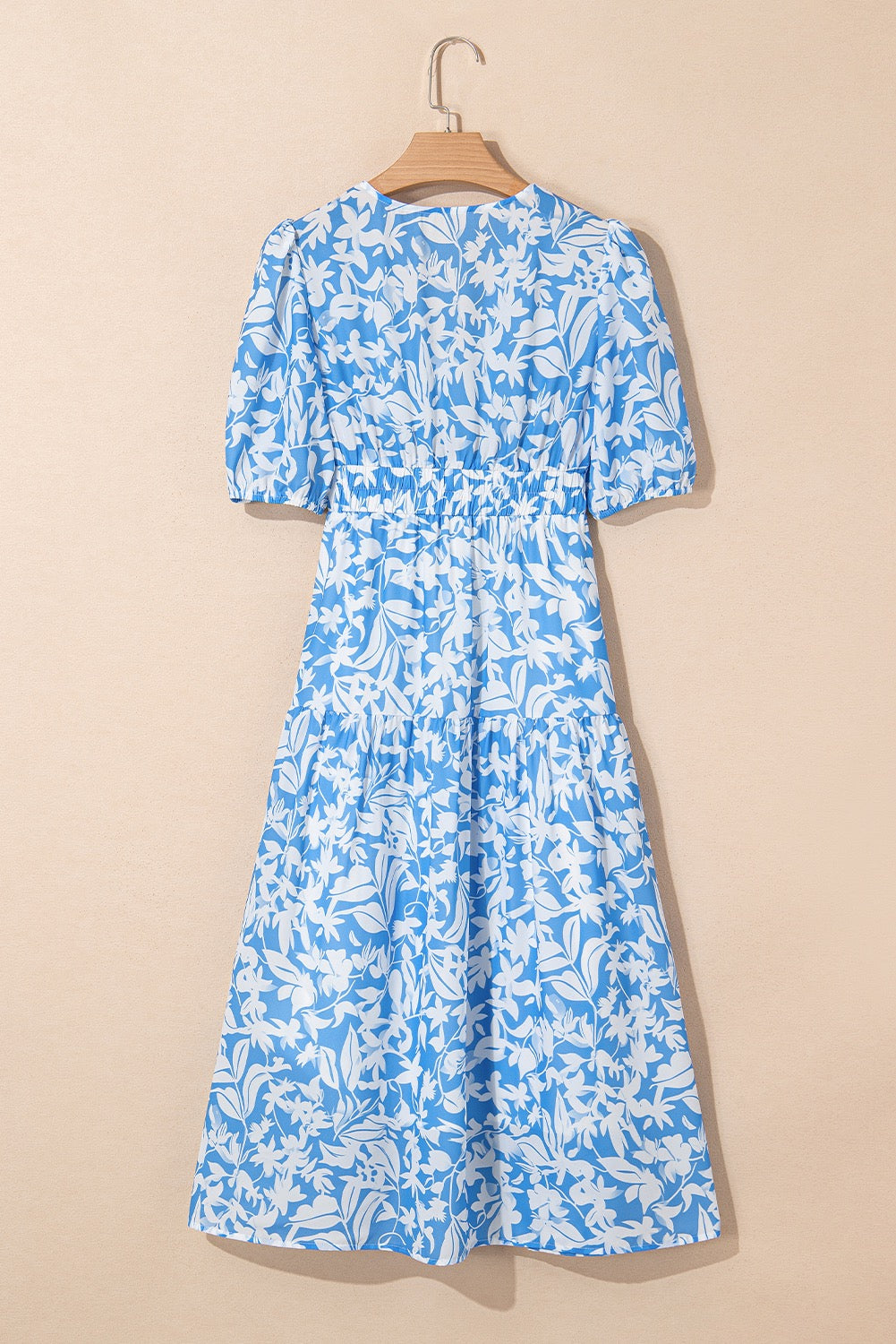 Sky Blue Floral Long Dress RTS