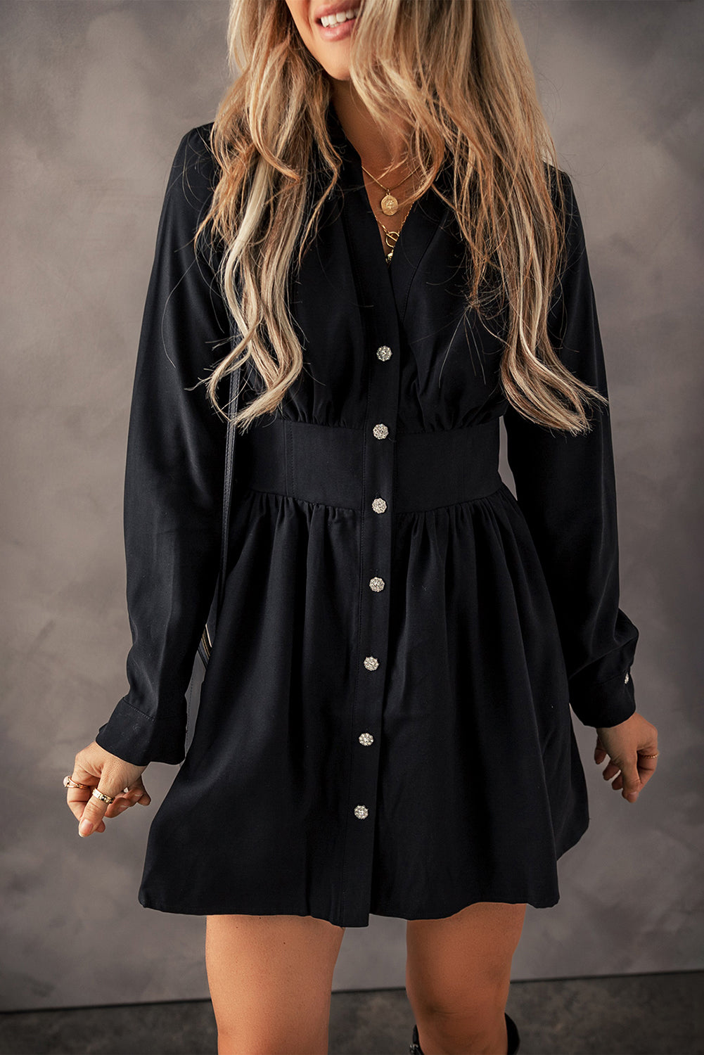 Black Clinched Dress RTS