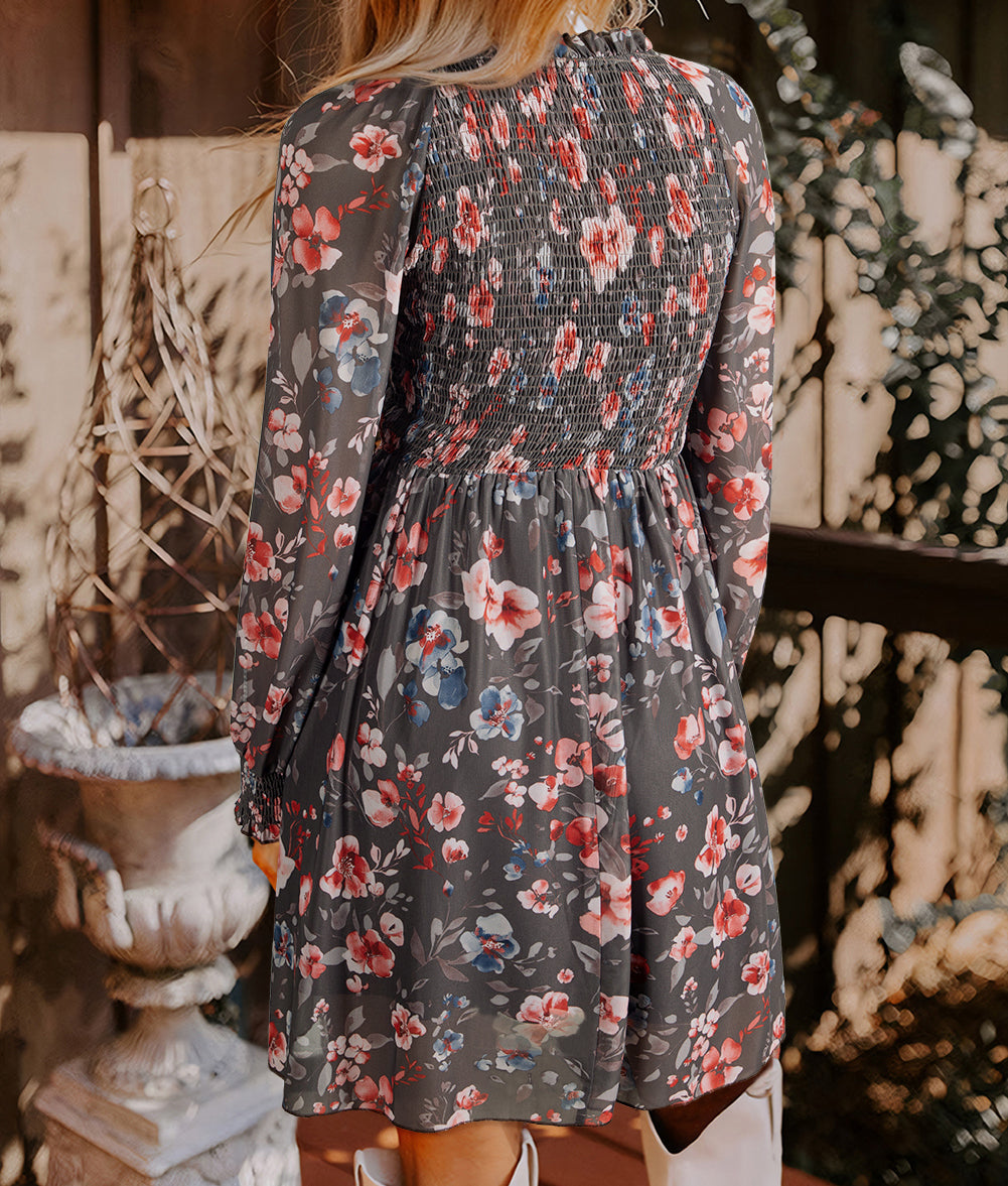 Smocked Floral Mesh Dress September.