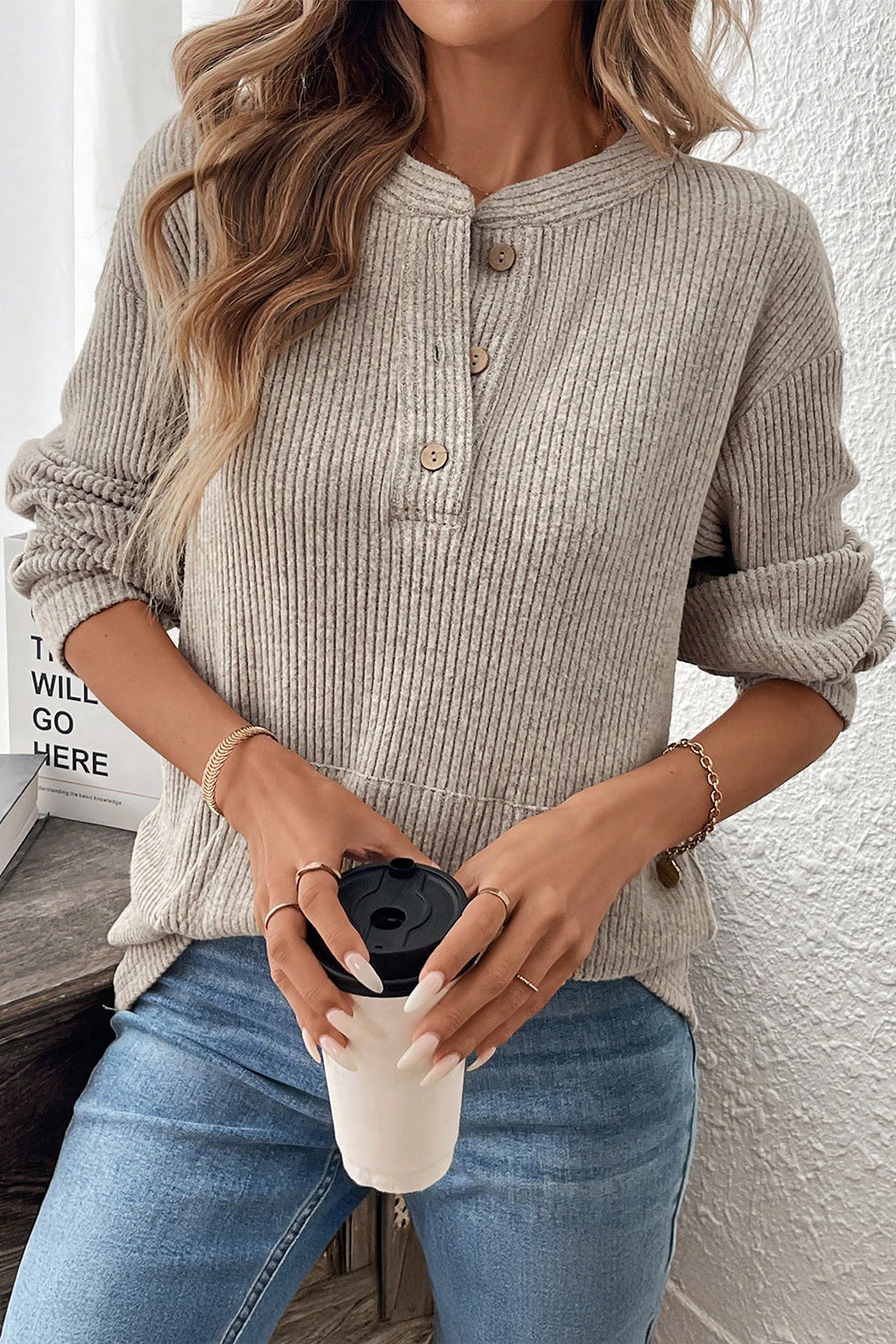 Henley Knit Top RTS