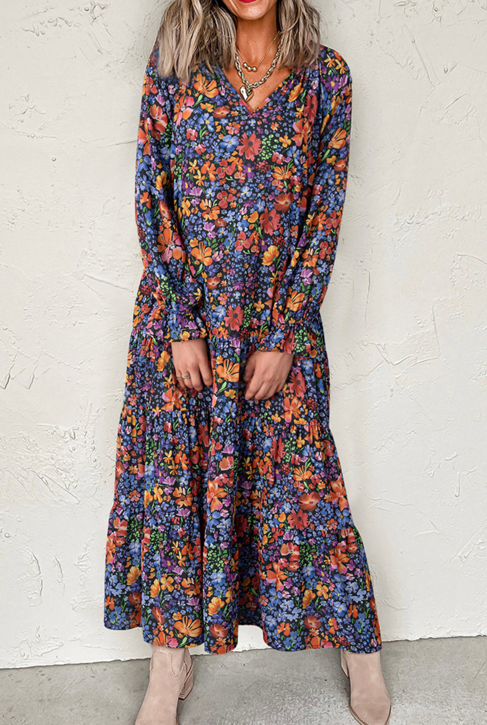 Blue Floral Maxi Dress RTS