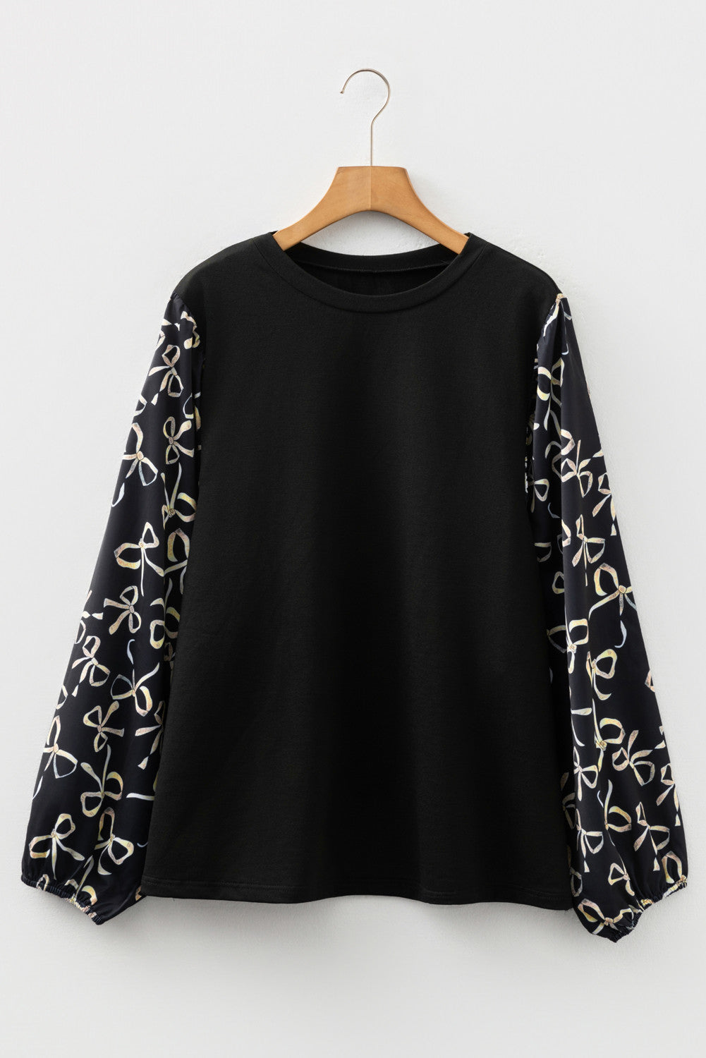 Black Bowknot Plus Blouse October.